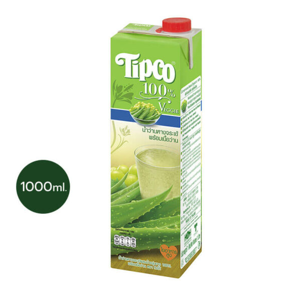 TIPCO น้ำว่านหางจระเข้พร้อมเนื้อว่าน Aloe vera &Grape juice 100%
