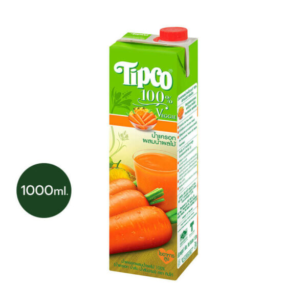 TIPCO น้ำแครอทผสมน้ำผลไม้รวม 100% Carrot & Mixed Fruit Juice