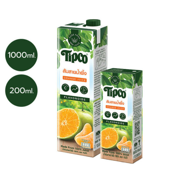 TIPCO น้ำส้มสายน้ำผึ้ง Sai Nam Phueng Orange Juice 100% (ยกลัง)
