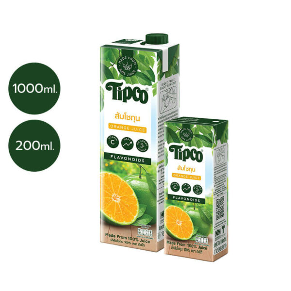 TIPCO น้ำส้มโชกุน Shogun Orange Juice 100% (ยกลัง)