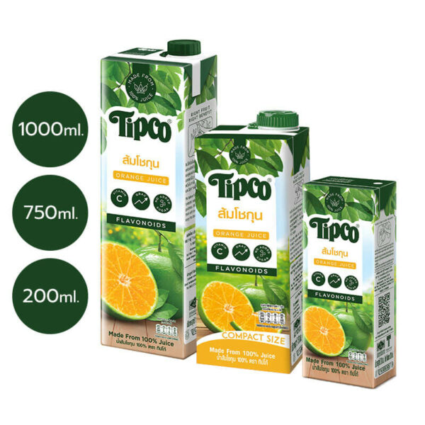 TIPCO น้ำส้มโชกุน Shogun Orange Juice 100%