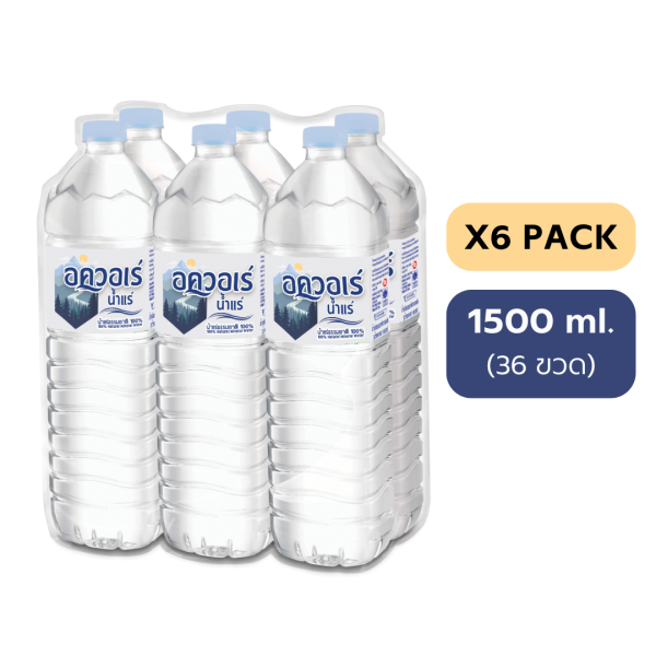 AQUARE อควอเร่ น้ำแร่ธรรมชาติ 100% (6 แพ็ก) - 1.5 ลิตร x 6 แพ็ก