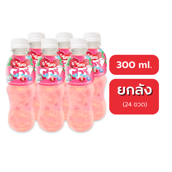 Tipco Chewy ชิววี่ น้ำลิ้นจี่ ผสมเนื้อวุ้นมะพร้าว (300 มล.)